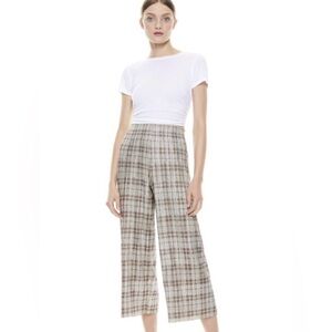 Alice + Olivia Brown/Metallic Wide Leg Pant - Size M